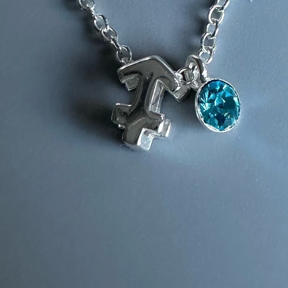 Sterling Silver Blue Topaz Sagittarius Necklace - Picture 3 of 9